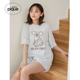 睡衣PWNT254035 轻薄半边绒考拉提花短袖 gelato pique25秋冬新品