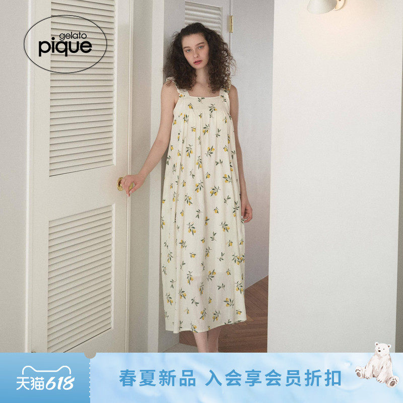gelato pique26春夏新品女睡裙水果花枝吊带连衣裙居家PWFO262262