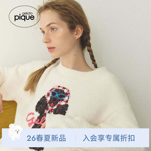 gelato 女睡衣半边绒头巾狗长袖 套头衫 PWNT261070 pique26春夏新品