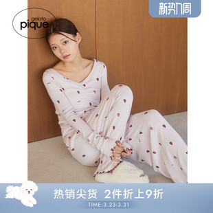 套头衫 女睡衣小草莓满印长袖 PWCT255225 pique25秋冬新品 gelato