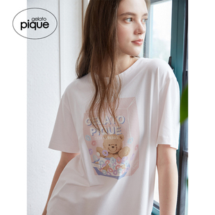 T恤居家PWCT244341 女睡衣小熊麦片短袖 gelato pique25秋冬新品