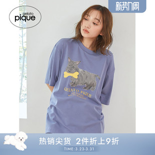 小狗印花短袖 gelato 男女同款 新品 T恤睡衣PUCT252291 pique25夏季