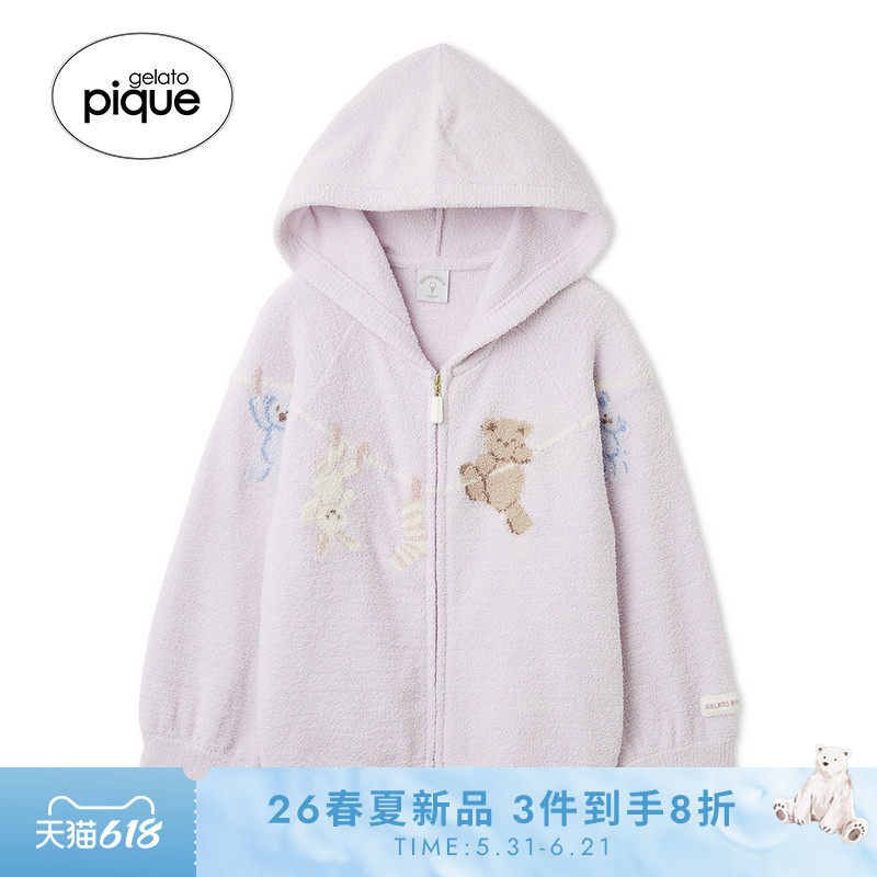 gelato pique26春夏新品大童睡衣半边绒洗涤动物连帽衫PJNT261498