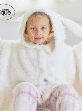 gelato pique秋冬儿童毯子兔耳连帽披风盖毯毛毯PSGG245840