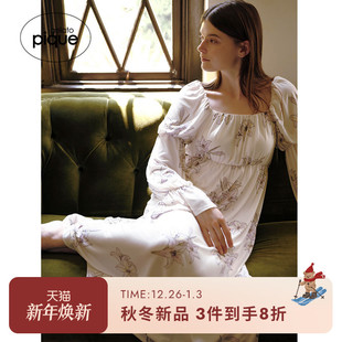 gelato 女睡裙穆夏百合花连衣裙带胸垫PWCO254335 pique25秋冬新品