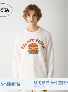 gelato pique25秋冬新品男女同款睡衣半边绒汉堡套头衫PHNT255934