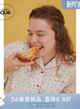 gelato pique26春夏新品女睡衣哆啦A梦满印长袖衬衫PWFT261212