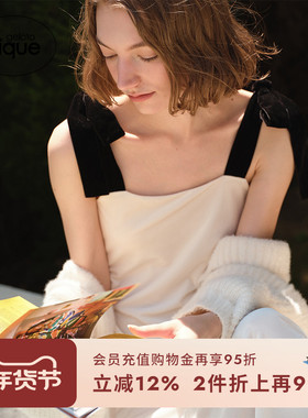 gelato pique秋冬女睡裙蝴蝶结缎带吊带连衣裙PWCO244249