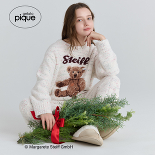 PWNT255034 女睡衣半边绒Steiff熊套头衫 gelato pique25秋冬新品