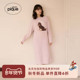 女睡裙半边绒小狗长袖 gelato pique25秋冬新品 连衣裙PWNO255101