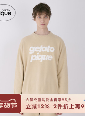 gelato pique秋冬男女同款睡衣半边绒字母套头衫PHNT244910