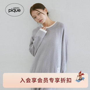 PWNT255089 女睡衣奶昔假两件拼接套头衫 gelato pique25秋冬新品