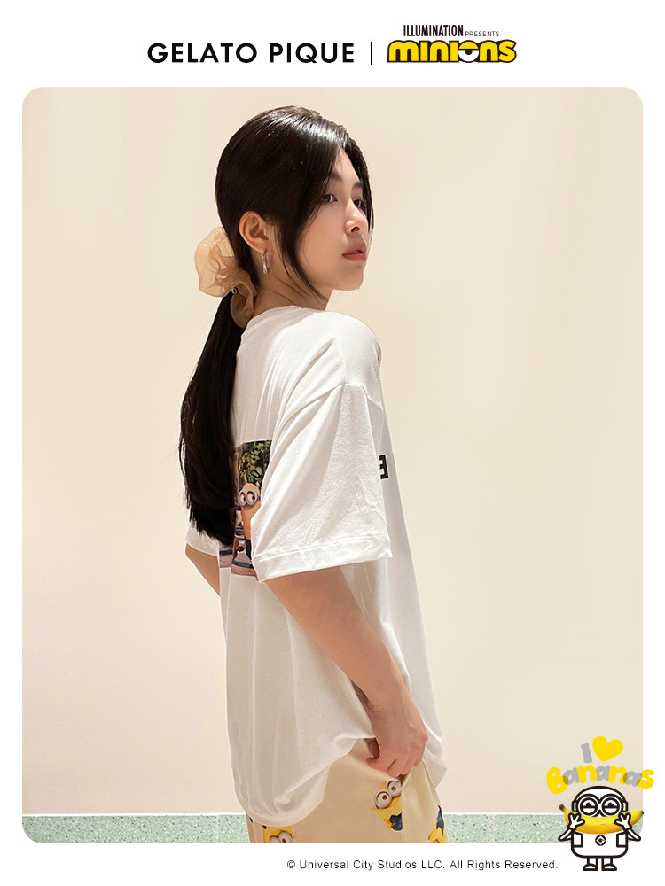 GELATO PIQUE SUMMER COUPLE PAJAMAS MINION CO-BRANDED PRINTED T-SHIRT TO WEAR SLEEP PUCT222394