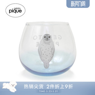 杯子海豹印花玻璃杯水杯居家PWGG252592 新品 gelato pique25夏季