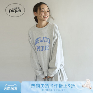 gelato pique25秋冬新品女睡衣字母长袖T恤简约家居服PWCT255380