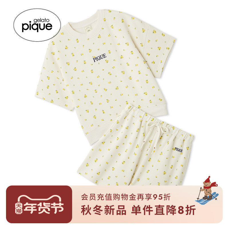 gelato pique25秋冬新品女睡衣碎花短袖短裤套装居家PWCT254346,女士内衣/男士内衣/家居服,睡衣/家居服套装,淘宝优惠券,粉丝福利购,淘宝优惠卷