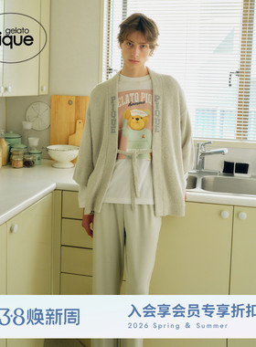 gelato pique26春夏新品男女同款睡衣早安熊长袖T恤PMCT261962