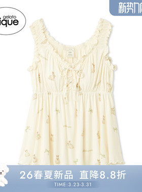 gelato pique26春夏新品女睡衣蝴蝶结兔子无袖带胸垫PWCT261291