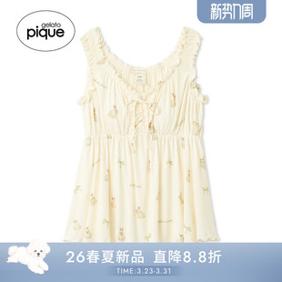 带胸垫PWCT261291 女睡衣蝴蝶结兔子无袖 gelato pique26春夏新品
