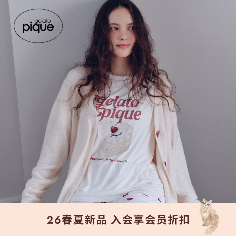 gelato pique26春夏新品女睡衣套装爱心蛋糕短袖短裤PWCT262348
