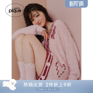 短裤 节日羽毛纱开衫 PWNT245197 pique秋冬女睡衣套装 gelato