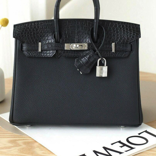 凯莉包铂金包尼罗鳄鱼纹拼进口togo牛皮女手提包锁扣高级感通勤包