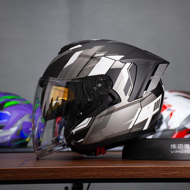 rsv头盔摩托车头盔四分之三盔双镜片春夏季男女士骑行机车防摔