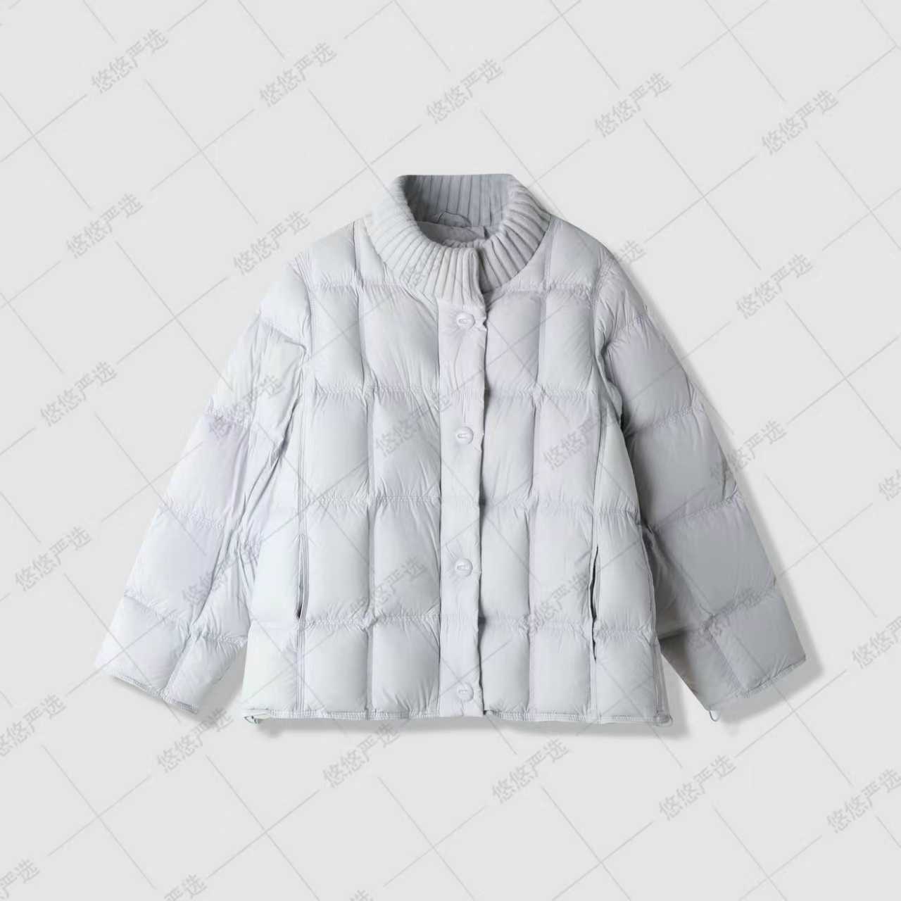 【高端线 商场同步在售】A8998#三防面料 韩系针织毛线立领羽绒服