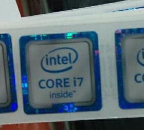 INTEL CORE I7贴纸 台式电脑笔记本CPU标签 6代白色第六代贴标