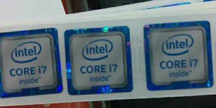 INTEL CORE I7贴纸 台式电脑笔记本CPU标签 6代白色第六代贴标