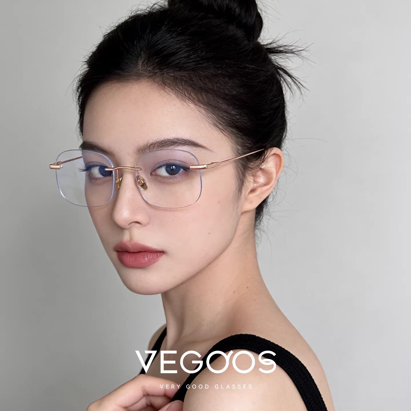 威古氏防蓝光眼镜新品极简无框/氛围感男女款可配度数素颜镜