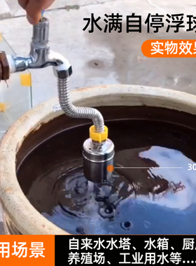 浮球阀304不锈钢水满自停开关水位控制器水塔水箱自动补水止水阀