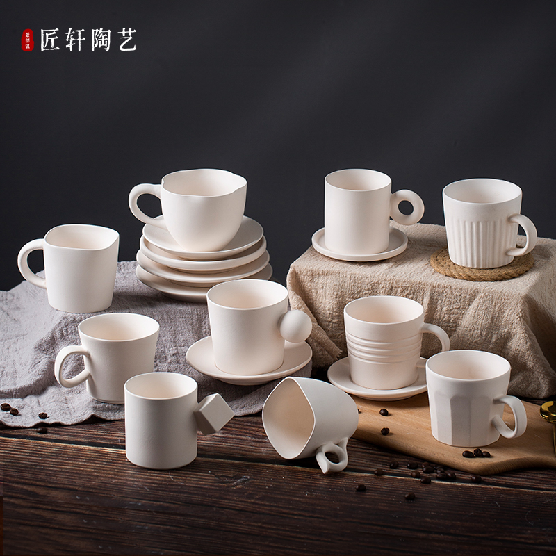 陶艺素坯杯子杯垫釉下彩素胚咖啡杯高白泥茶杯学校陶吧DIY涂鸦,餐饮具,马克杯,淘宝优惠券,粉丝福利购,淘宝优惠卷