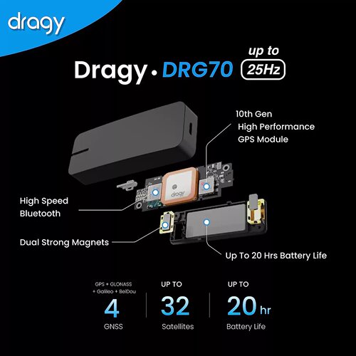 Dragy pro GPS 赛道记录仪支持racechrono离线记录无需手机