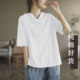 百搭上衣女潮 t恤女2024年夏季 纯棉好货美式 复古连帽宽松显瘦短袖
