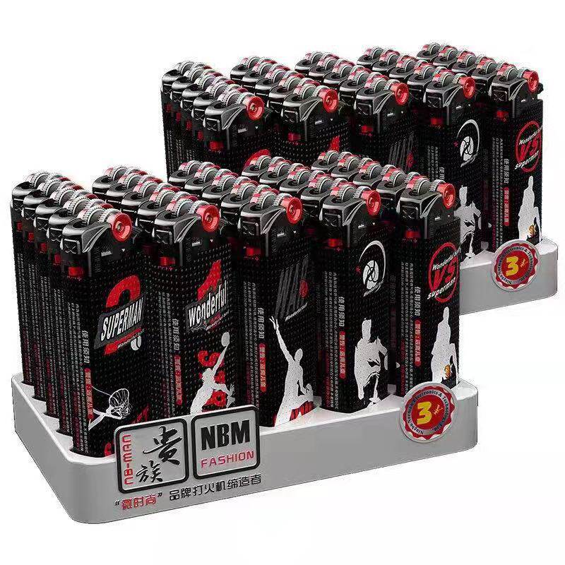 新款诺曼个性贵族砂轮静音滑轮防爆明火石可充气防爆点烟打火机