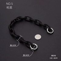 QD#Смоловая цепь (черная+серебряная белая пряжка) 40 см.