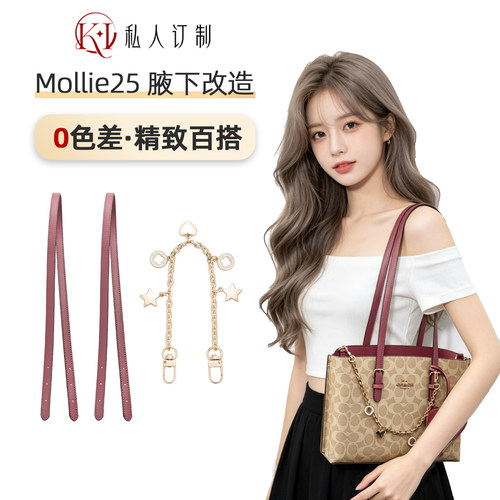蔻驰Mollie25樱花粉肩带
