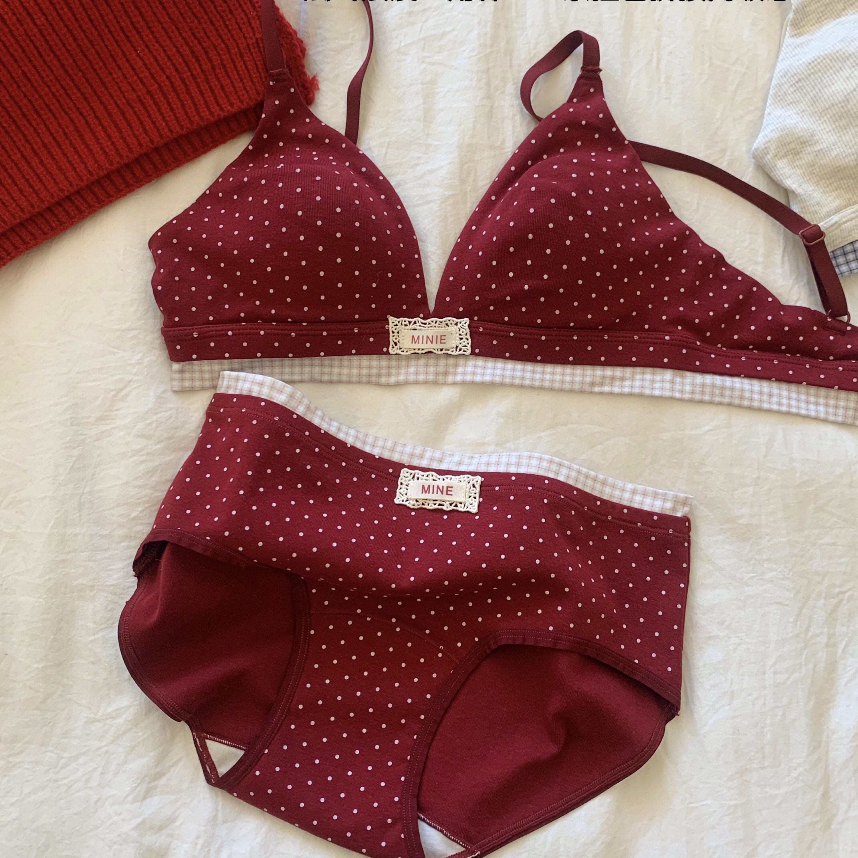 本命年红色内衣纯棉内裤套装女士聚拢小胸显大文胸2025新款爆款