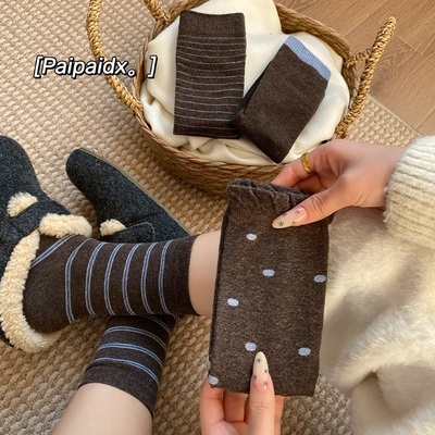 paipaidx条纹波点2025爆款中筒袜