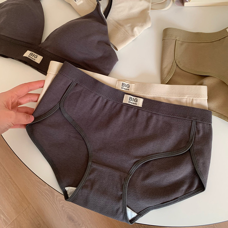 美拉德风高开叉少女内裤纯棉全棉抑菌裆舒适透气中腰三角裤秋冬,女士内衣/男士内衣/家居服,女三角裤,淘宝优惠券,粉丝福利购,淘宝优惠卷