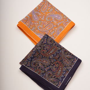 酷帕佩里斯复古手帕吸汗纯棉速干大手绢50cm日式印染工艺