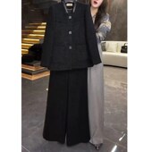 韩版 今年流行特惠2431大爱美依缘2025春季 新款 洋气名媛黑色外套