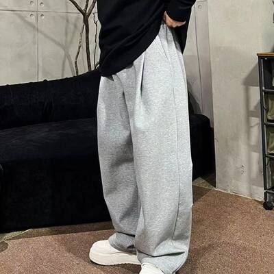 今年流行特惠XDZZ25ss秋季百搭重磅高街慵懒感廓形捏褶阔腿时尚