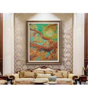 饰画挂画 原创手绘油画福荫客厅书房背景墙玄关风景装