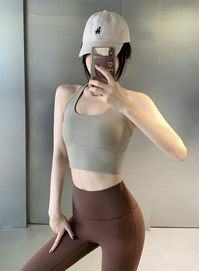 JumpingCat高强度运动内衣女防震瑜伽背心一体式跑步训练健身文胸