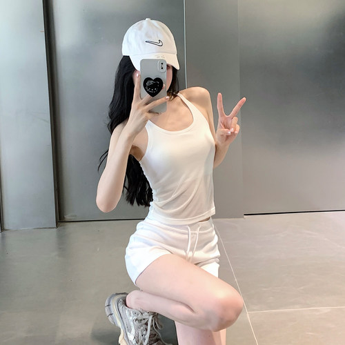 休闲U领运动小背心无袖上衣