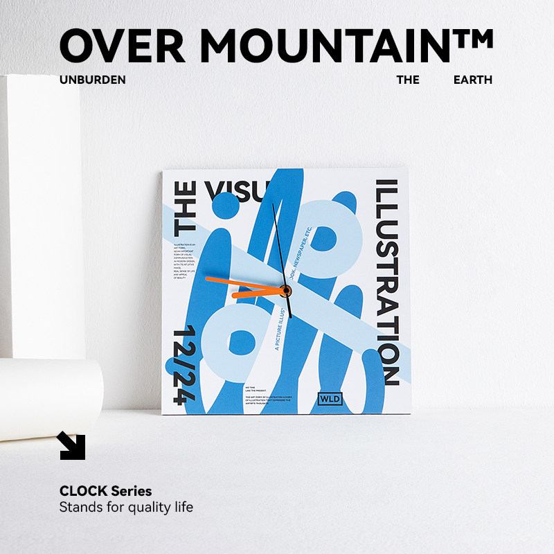 插画网红创意钟表挂钟客厅时尚装饰画现代简约餐厅时钟免打孔挂墙