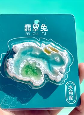 青海大柴旦同款翡翠兔冰箱贴