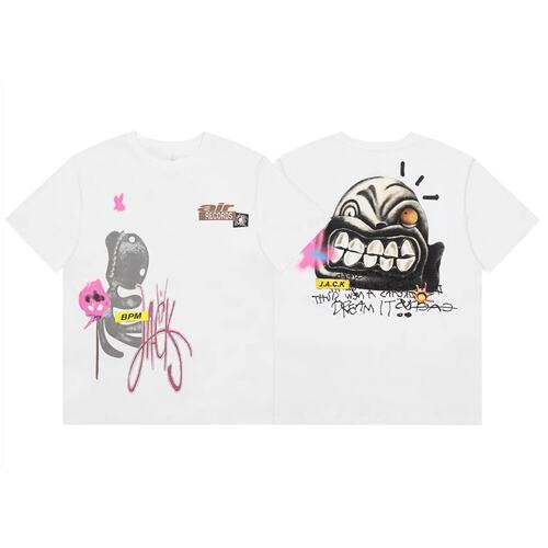 Travis Scott Cactus Jack TS 周边巡演 蟑螂趣味 男女短袖T恤潮